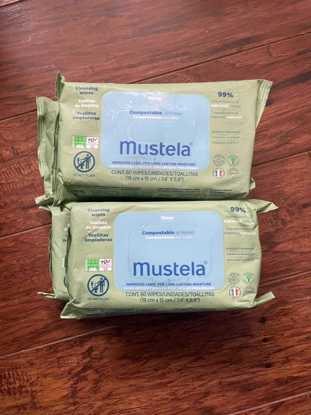 Mustela Gentle Cleansing Wipes 4 packs of 60ct